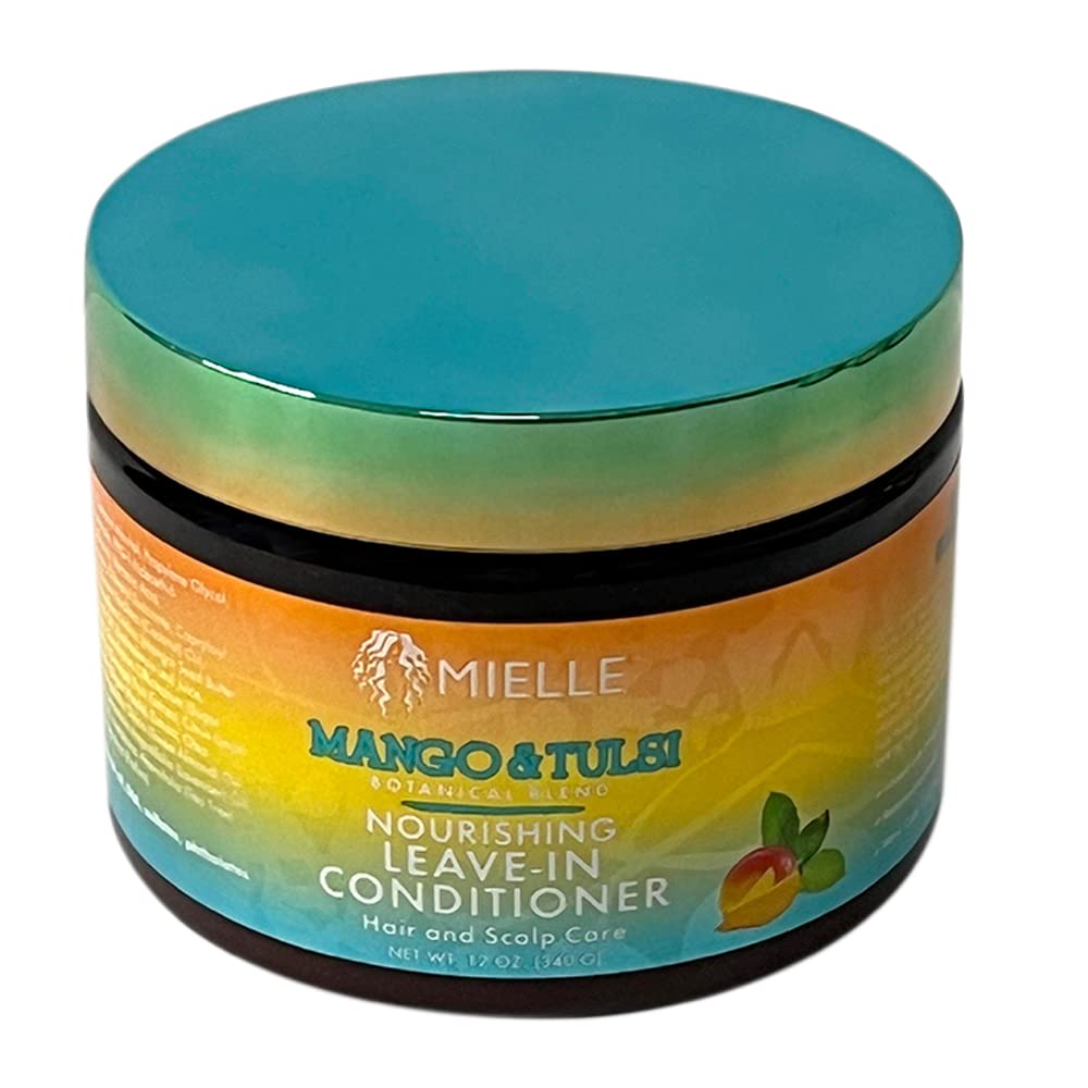 Mielle - Nourishing Botanical Bundle Set - Mango Butter & Tulsi Infused Shampoo, Leave-in Conditioner & 3-in-1 Serum - 3 PCS