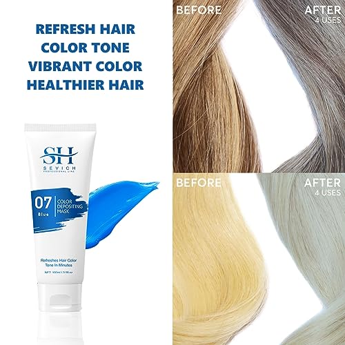 Joyful Young Color Depositing Hair Mask for Men and Women | Hair Color Refreshing Conditioner | Natural Vegan Ammonia Free (BLUE)