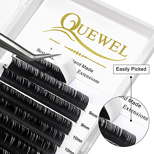 QUEWEL Eyelash Extension Supplies 0.20 D Curl Mix-8-14mm Classic Individual Lash Extensions|Optinal 0.03/0.05/0.07/0.10/0.15/0.20 C/D Single 8-25mm Mix 8-14mm 15-20mm 20-25mm|(0.20 D MIX-8-14mm)