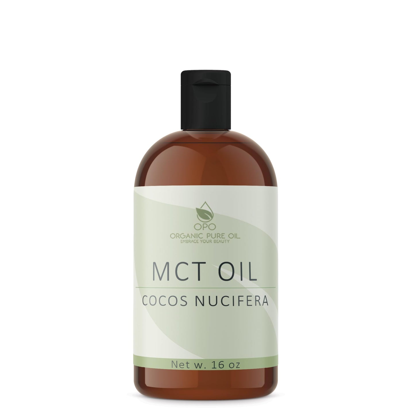 OPO MCT Oil - 100% Pure Fractionated Coconut from Coconut Fruit Organically Sourced Non GMO Medium Chain Triglyceride Vegan Bulk C8 & C10 Carrier Oil - 16 oz 1 Pint - Skin Hair Cuticles Facial Hair