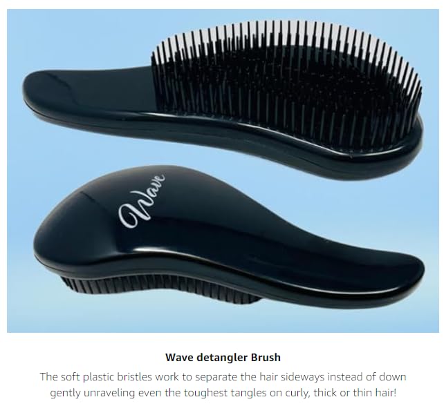 G.B.S Wave Multi-Function Glide Thru Brush Unisex Man and Women Long or Short Hair - Dense Black Bristles to Remove Knots, tangles Silky Smooth Finish.