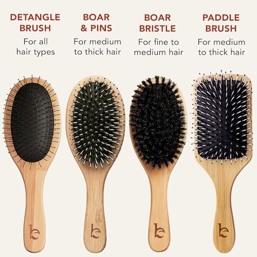 Beauty by Earth Boar Hair Brush for Fine Hair - Boar Bristle Hair Brush for Thick Hair - Boar Brush for Fine Hair - Mens Hair Brush for Thin Hair - Boars Hair Brush for Women - Boar Brush with Pins