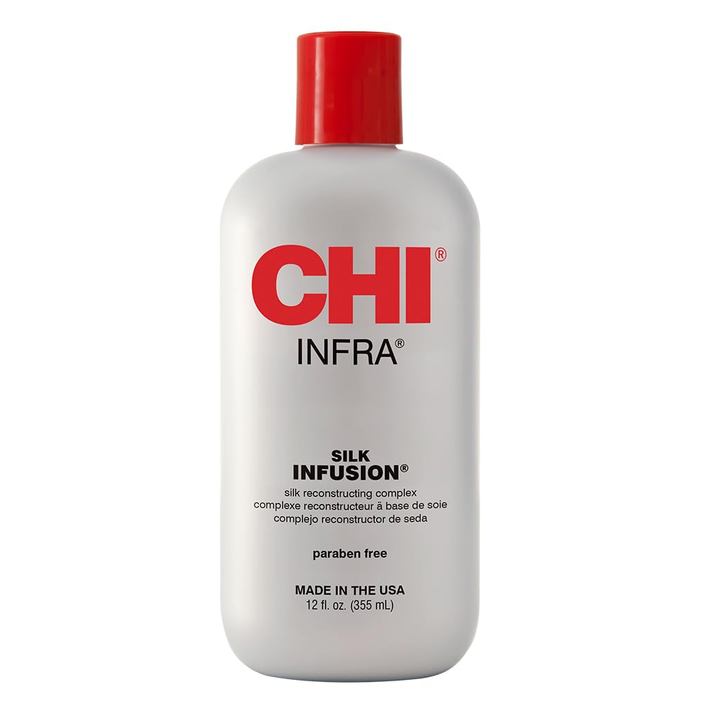 CHI Silk Infusion 12 Oz & Shine Infusion 5.3 Oz Hair Treatment & Shine Spray Bundle