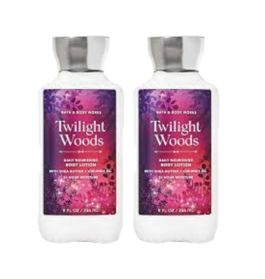 Bath and Body Works Super Smooth Body Lotion Sets Gift For Women 8 Oz pack of 2 (8 Fl Oz (Pack of 2), Twilight Woods)