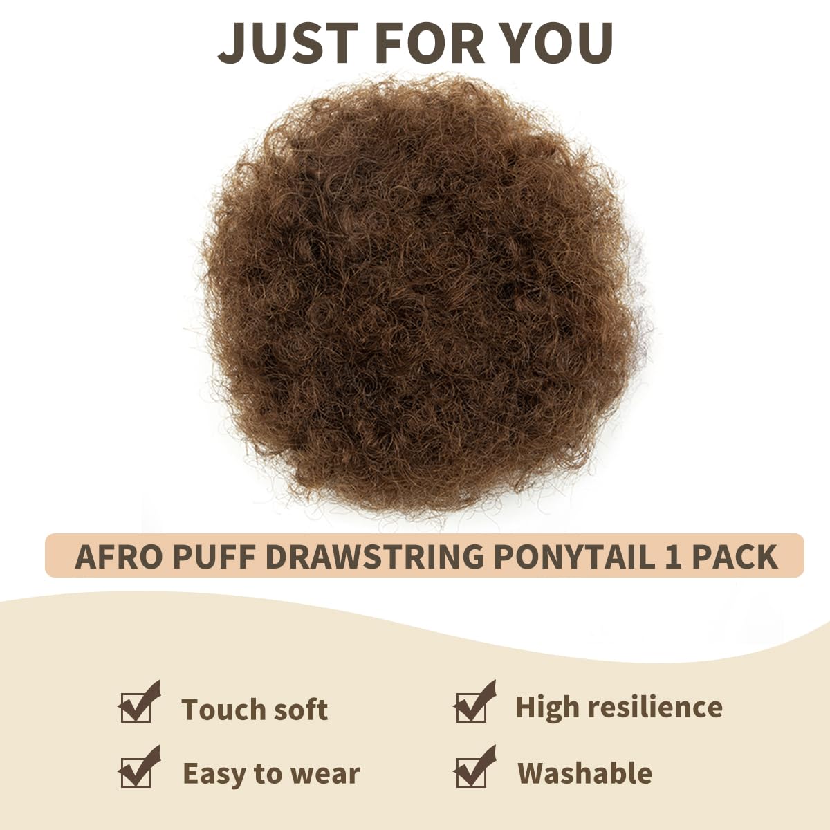 isheeny Small Human Hair Ponytail Extension For Kids 2-5 Years Old, Brown Human Hair Bun Small Drawstring Ponytail For Little Girls, Curly Hairpiece Natural, Soft, And Durable For Repeated Use