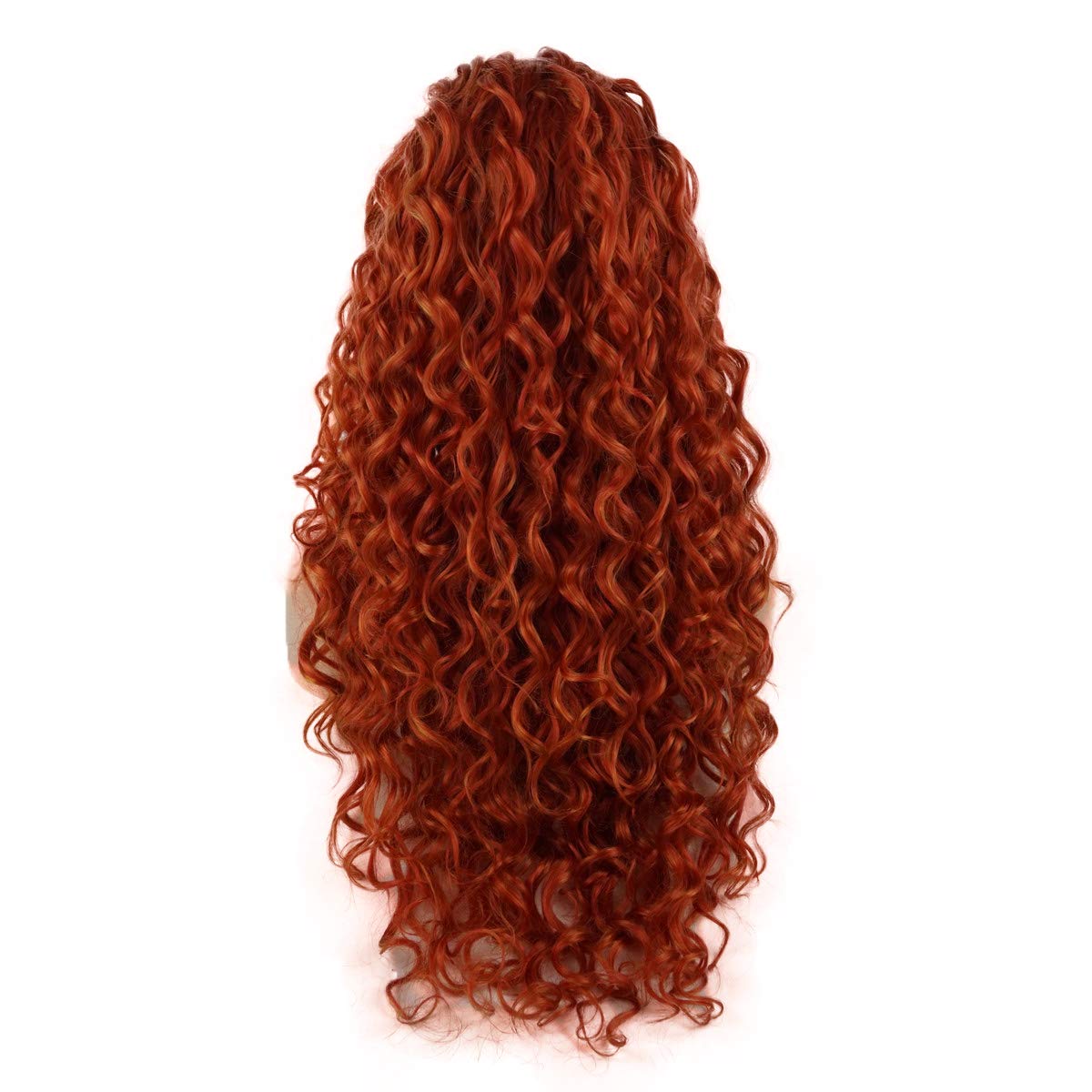 Lushy Hair Synthetic Lace Front Wig Curly Long 26inch Red and Blonde Mix Half Hand Tied Heavy Density Realistic Wig