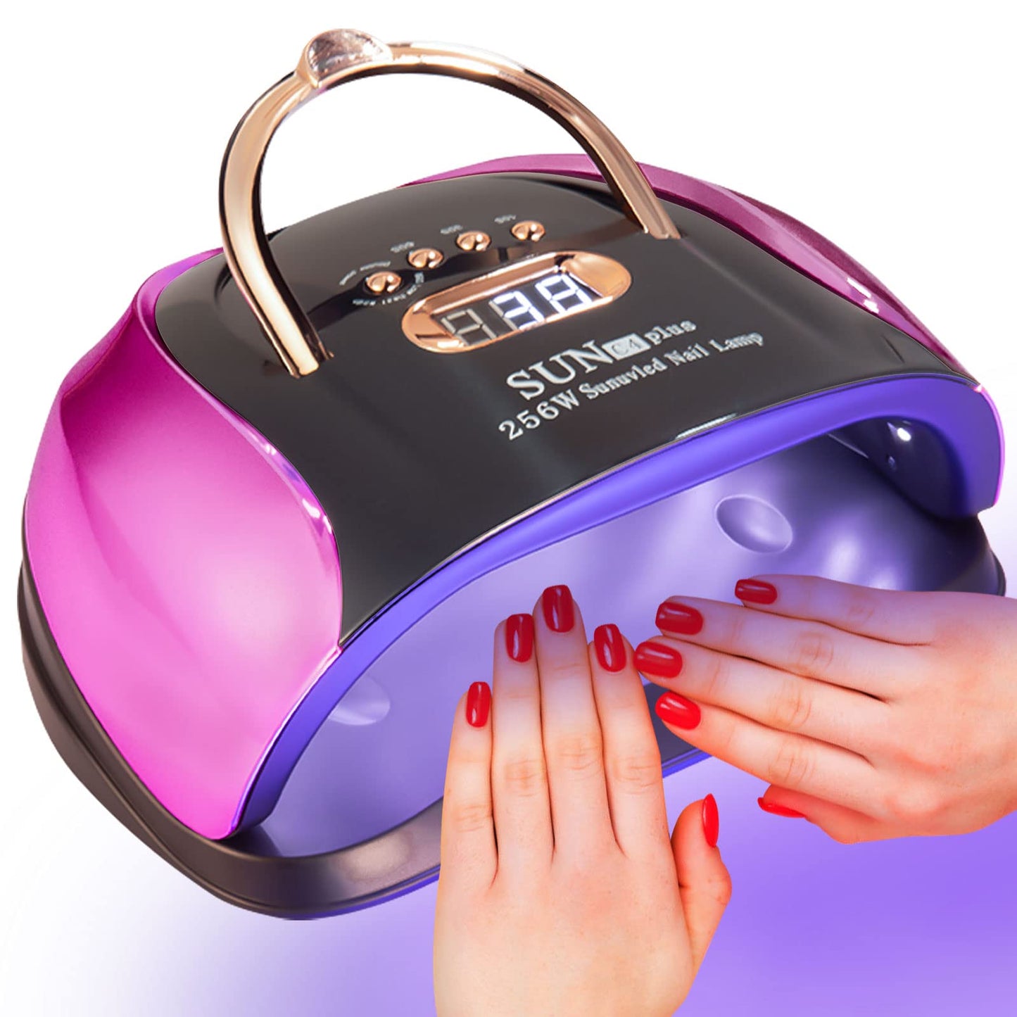 MUSERAY UV LED Nail Light, 256W High Power Nail Gel Light, 4 Timer Settings and Professional Manicure Nail Lamp with Automatic Sensor(Comes with 9 Free Gifts)