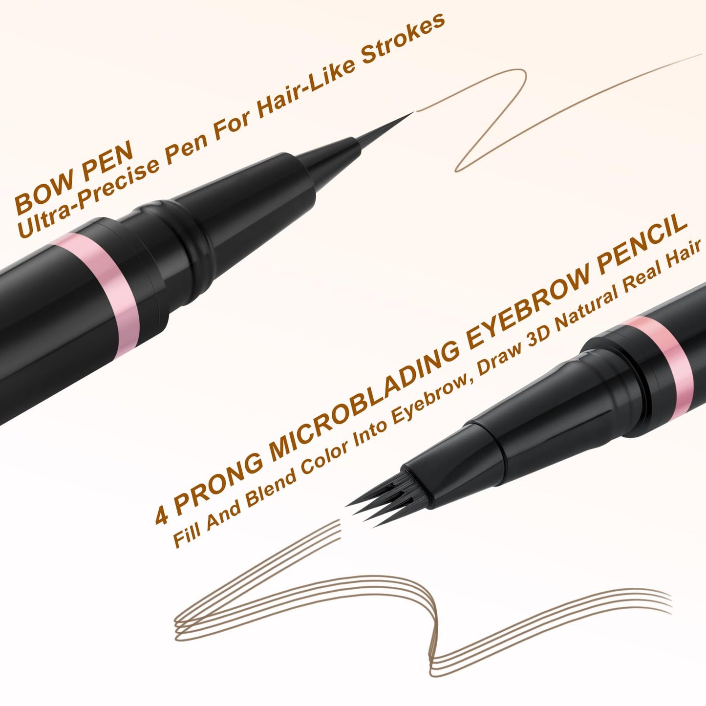 Eyebrow Pencil Makeup Kit, with Waterproof 2-IN-1 Microblading Eyebrow Pen, Eyebrow Pomade, Eyeliner and Dual-ended Eyebrow Brush, Brow Pencil Kit for Natural Eyebrows - Taupe