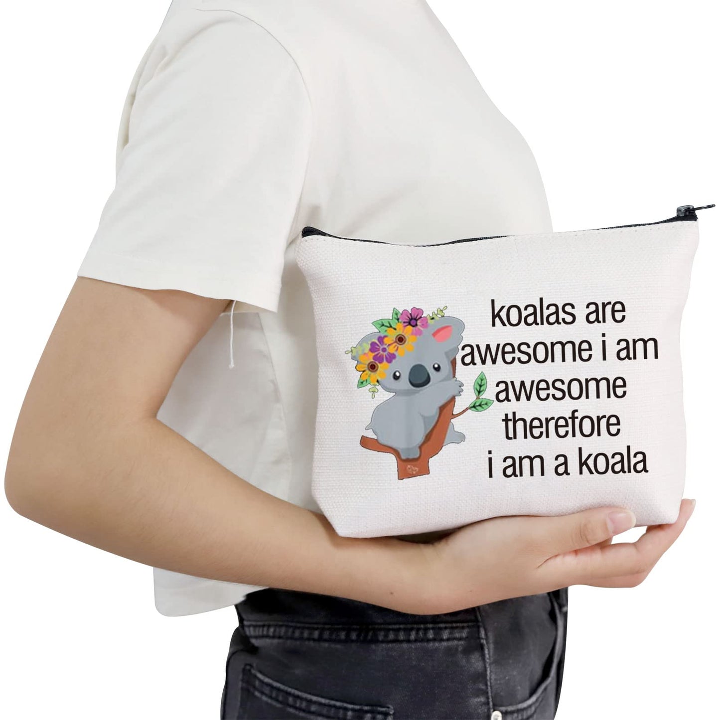 POFULL Koala Bear Gift Koala Accessories Bag Animal Lovers Makeup Bag Zipper Purse koalas are Awesome Cosmetic Bag Koala Lover Gifts (koalas are awesome bag)