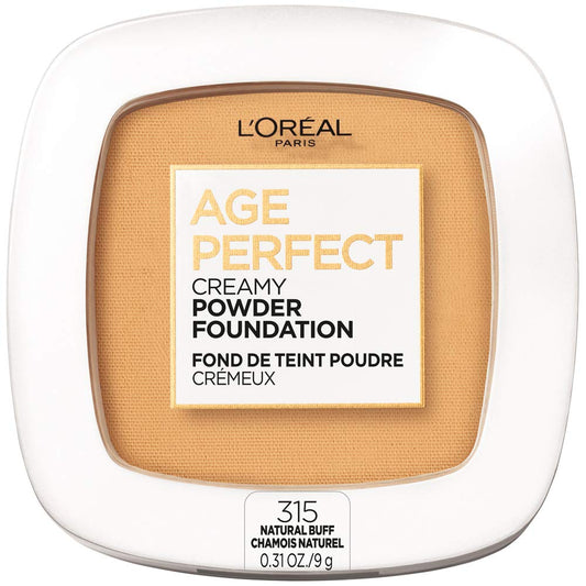 L'Oreal Paris Age Perfect Creamy Powder Foundation Compact, 315 Natural Buff, 0.31 Ounce