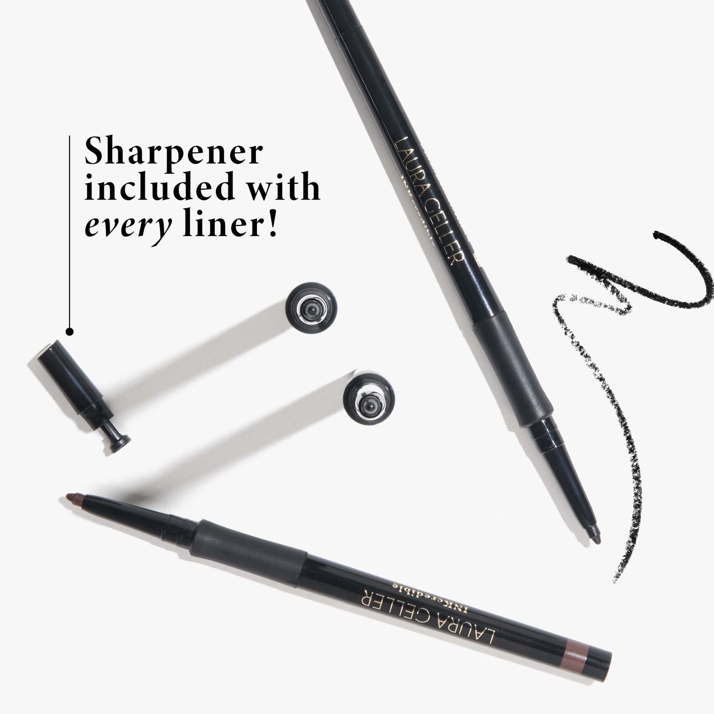 LAURA GELLER NEW YORK INKcredible Gel Eyeliner Duo - Beige to Beige and Deep Purple - Waterproof Smudge-Proof Liner - Built in Sharpener