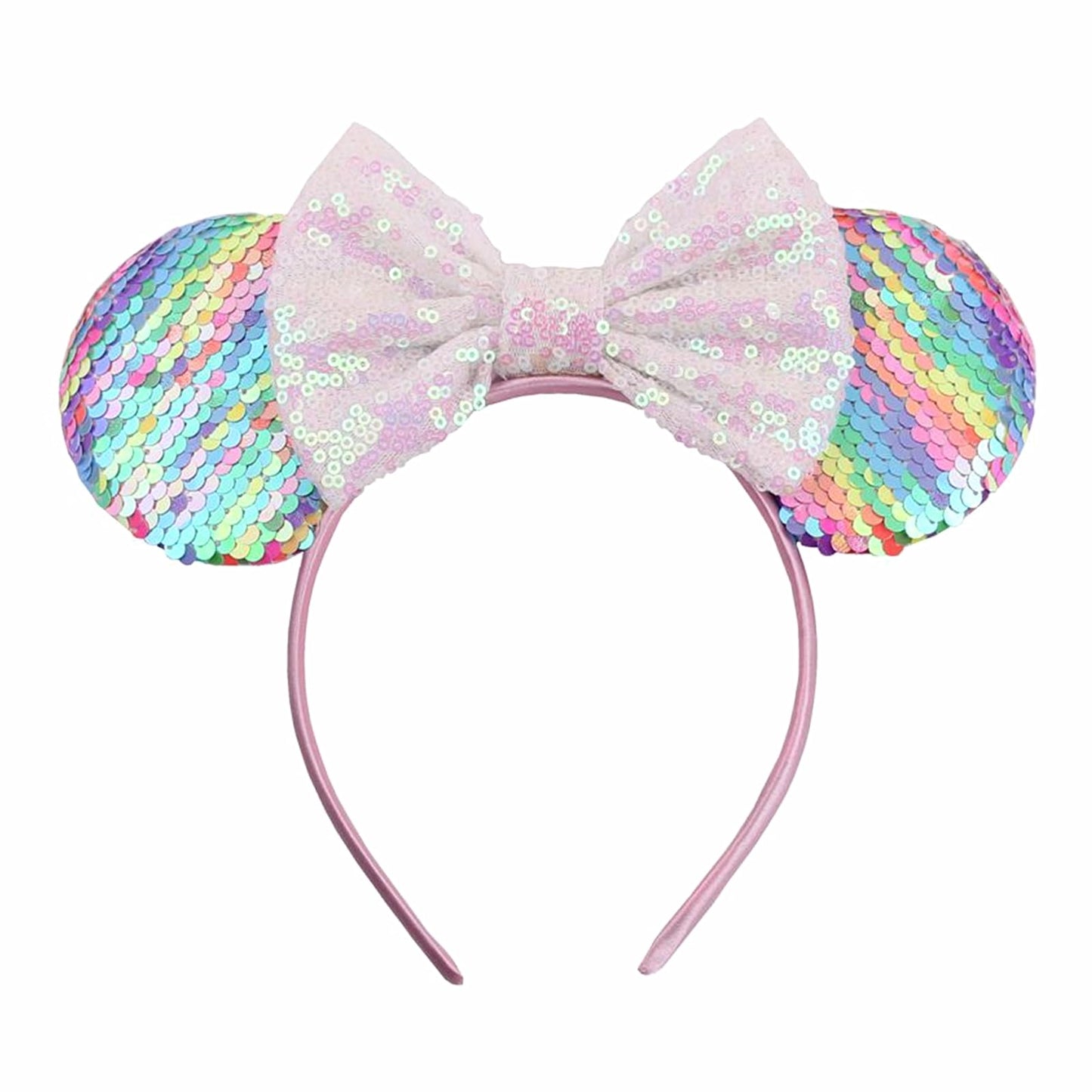 JOYFISCO Mouse Ears Headbands Shiny Bow Mouse Ears Headband Glitter Party Princess Decoration Cosplay Costume for Women Girls