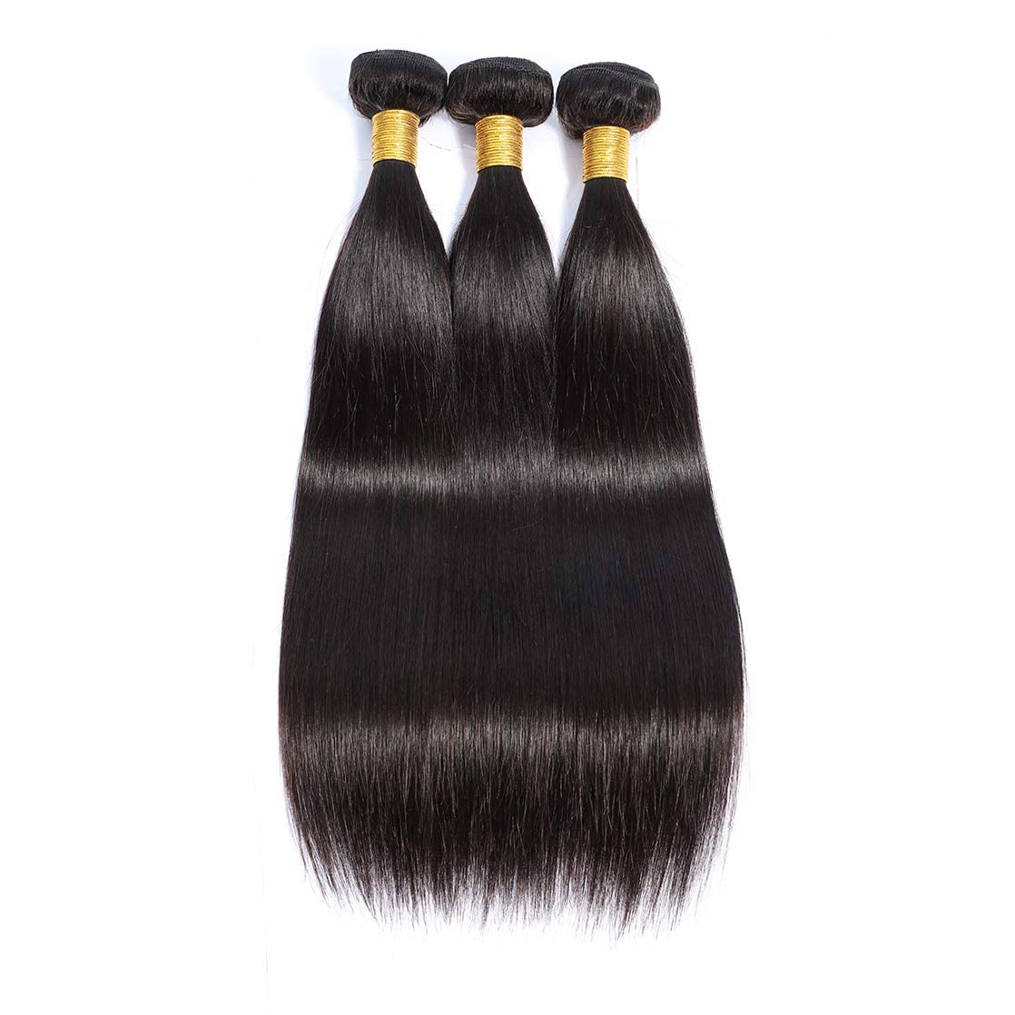 Selina Brazilian Virgin Hair Straight 12 12 12Inch (100g/3.52Oz,Natural Black Color) Human Hair Weave 100% Unprocessed Human Hair Bundles Straight Remy Hair Extensions (12" 12" 12", Straight)