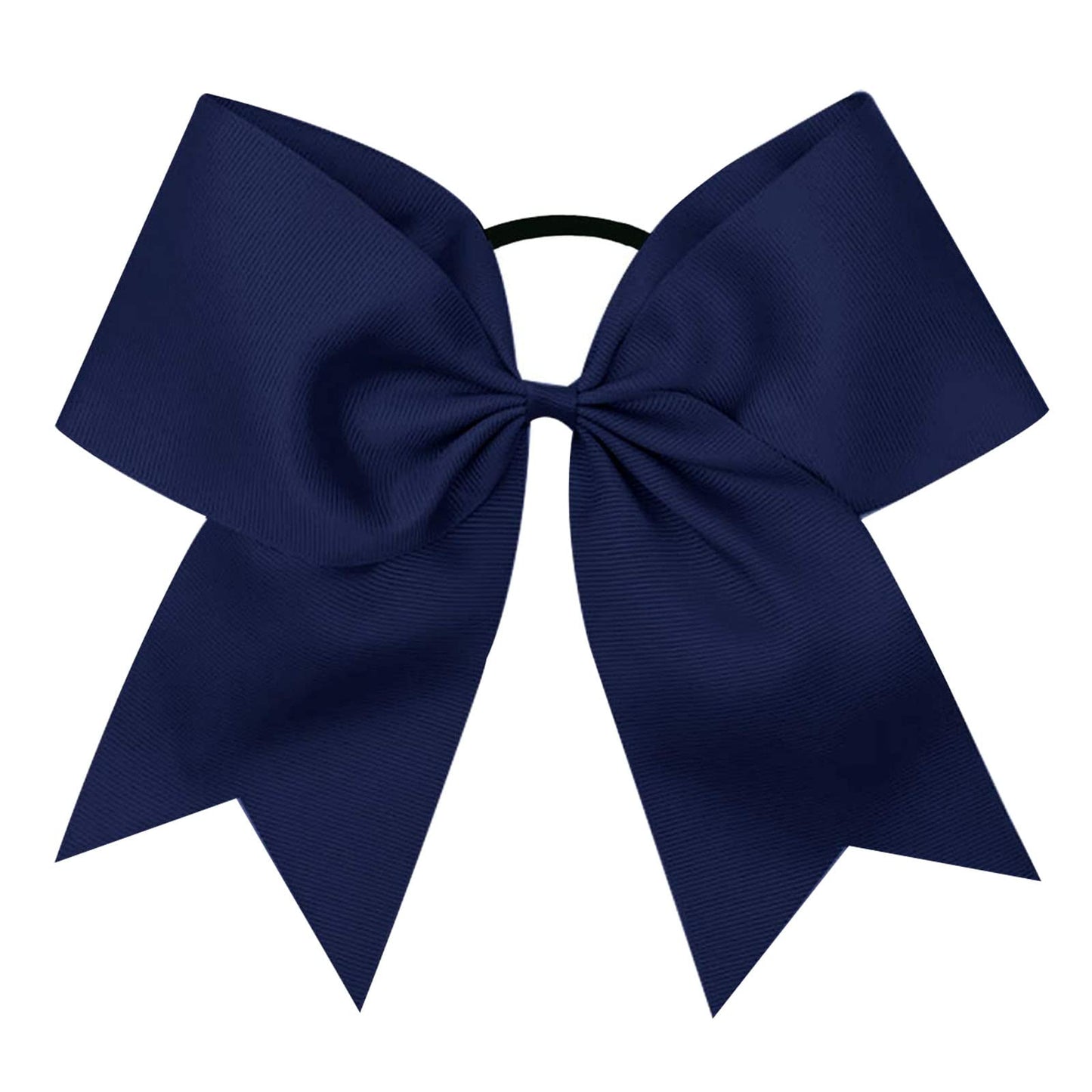 Oaoleer 21PCS 8" Large Cheer Bows Navy Bows Jumbo Cheerleader Bow with Ponytail Holder Elastic Band Handmade for Cheerleading Teen Girls College Sports