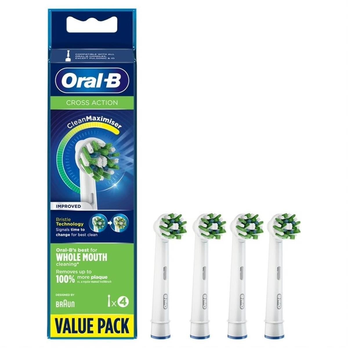 Oral-B Cross Action Replacement Brush Heads Eb50 - Pack of 4