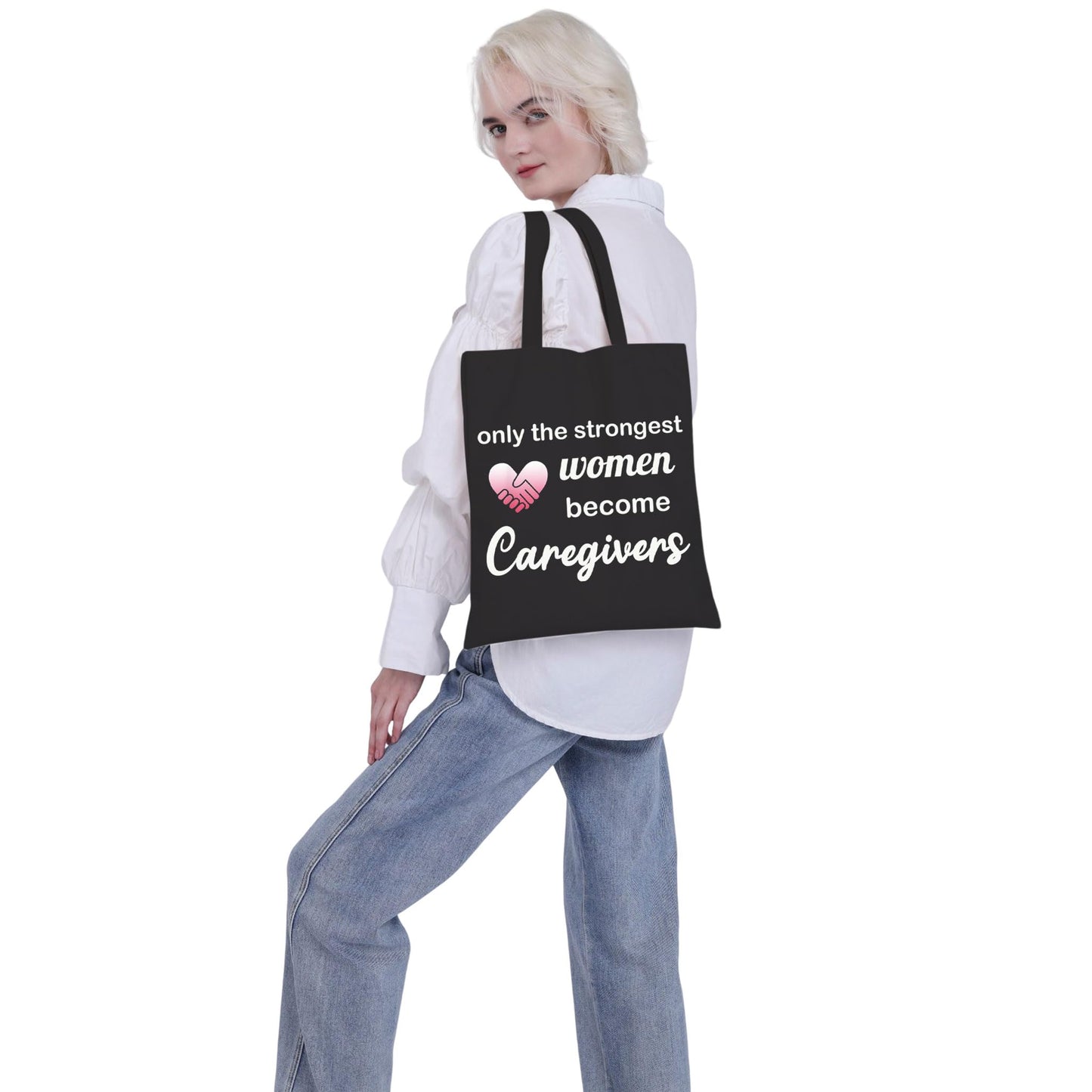 VAMSII Caregiver Tote Bag, Large, Strongest Caregiver Tote, Canvas, Marble Print, Women Caregivers Tote, Open Top, Lightweight, Machine Wash, Tote Bag