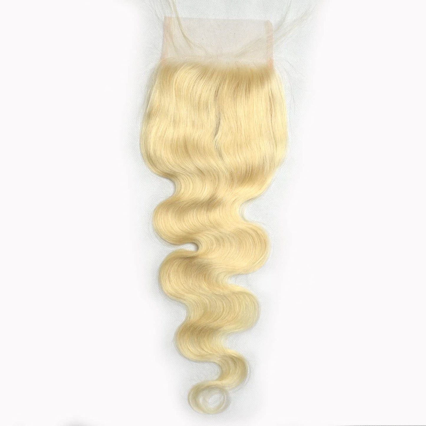 BLUPLE 613 Blonde 5x5 Lace Closure Body Wave Brazilian Virgin Human Hair Free Part with Baby Hair Bleached Knots Pre Plucked Natural Hairline 16 Inch