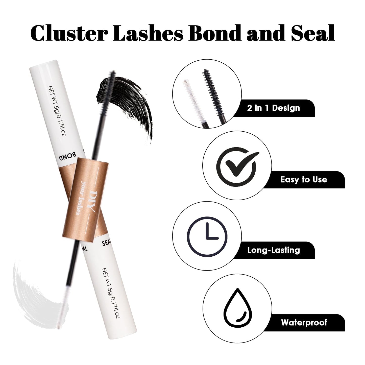 Lash Clusters DIY Lash Extension Kit 204 Individual Lashes Clusters Eyelash Extension Kit with Applicator and Lash Bond & Seal,Lash Extension Remover Mix 10-16mm C D Curl EASY TO USE-（DM01+DM17）