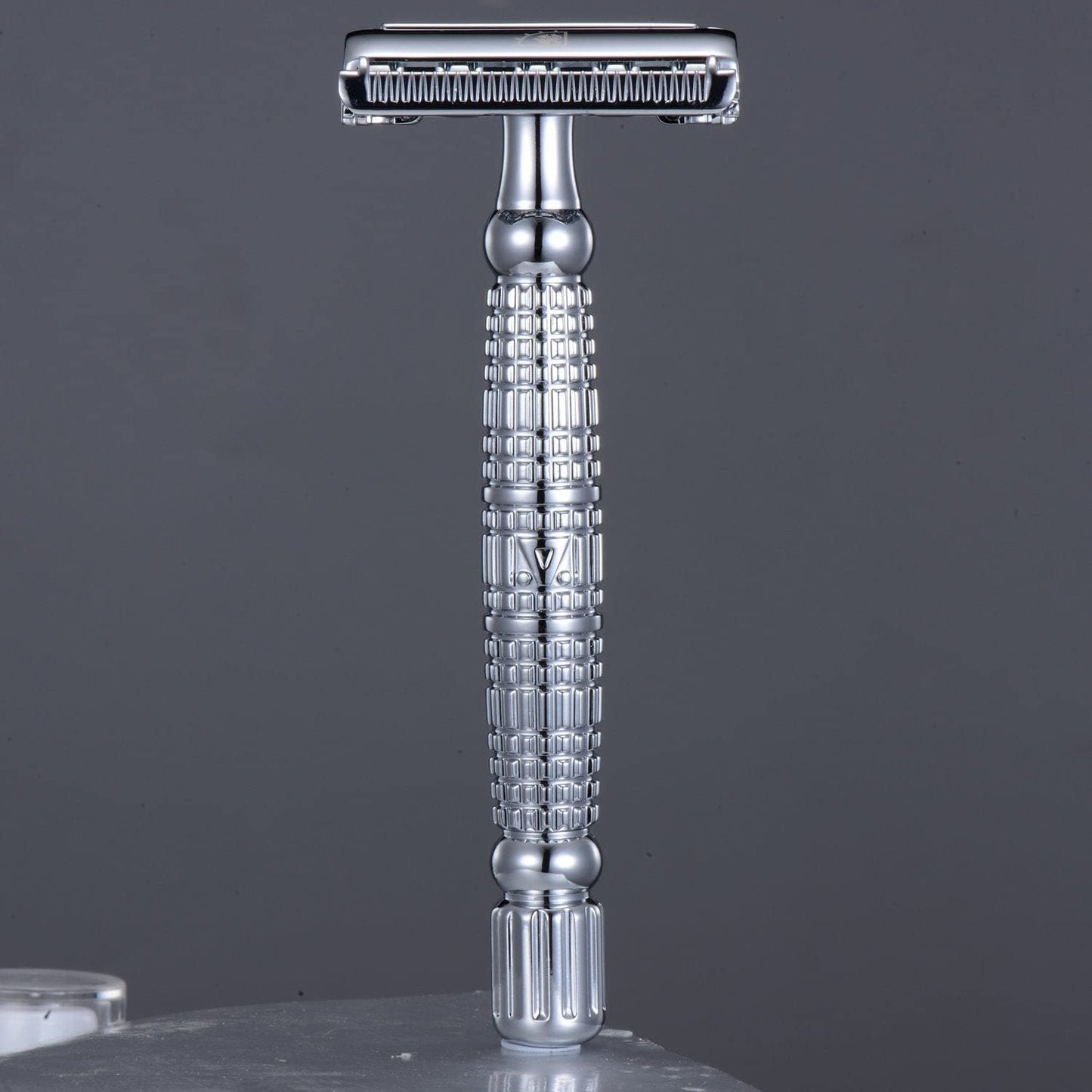 VIKINGS BLADE Double Edge Safety Razor for Men + 5 Swedish Steel Blades + Luxury Case. Long Handle. Smooth, Reusable, Eco-Friendly (The Vulcan)