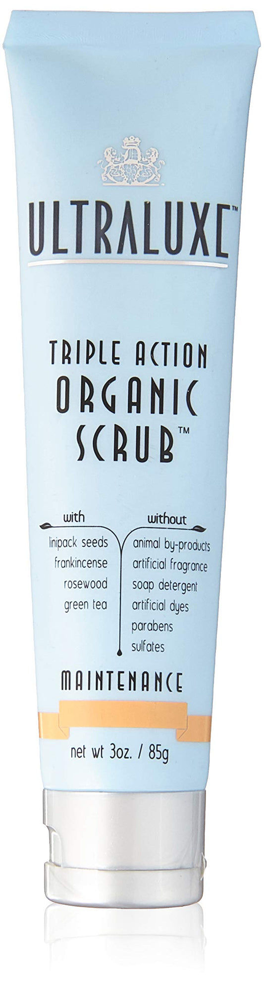 ULTRALUXE SKIN CARE Triple Action Organic Scrub, Maintenance, 3 oz