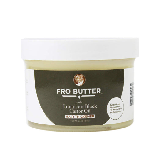 Fro Butter Jamaican Castor Oil Hair Thickener Treatment, Nourishing Extracts for Fast Hair Restoration, Shedding and Thinning Hair, Men and Women, Black