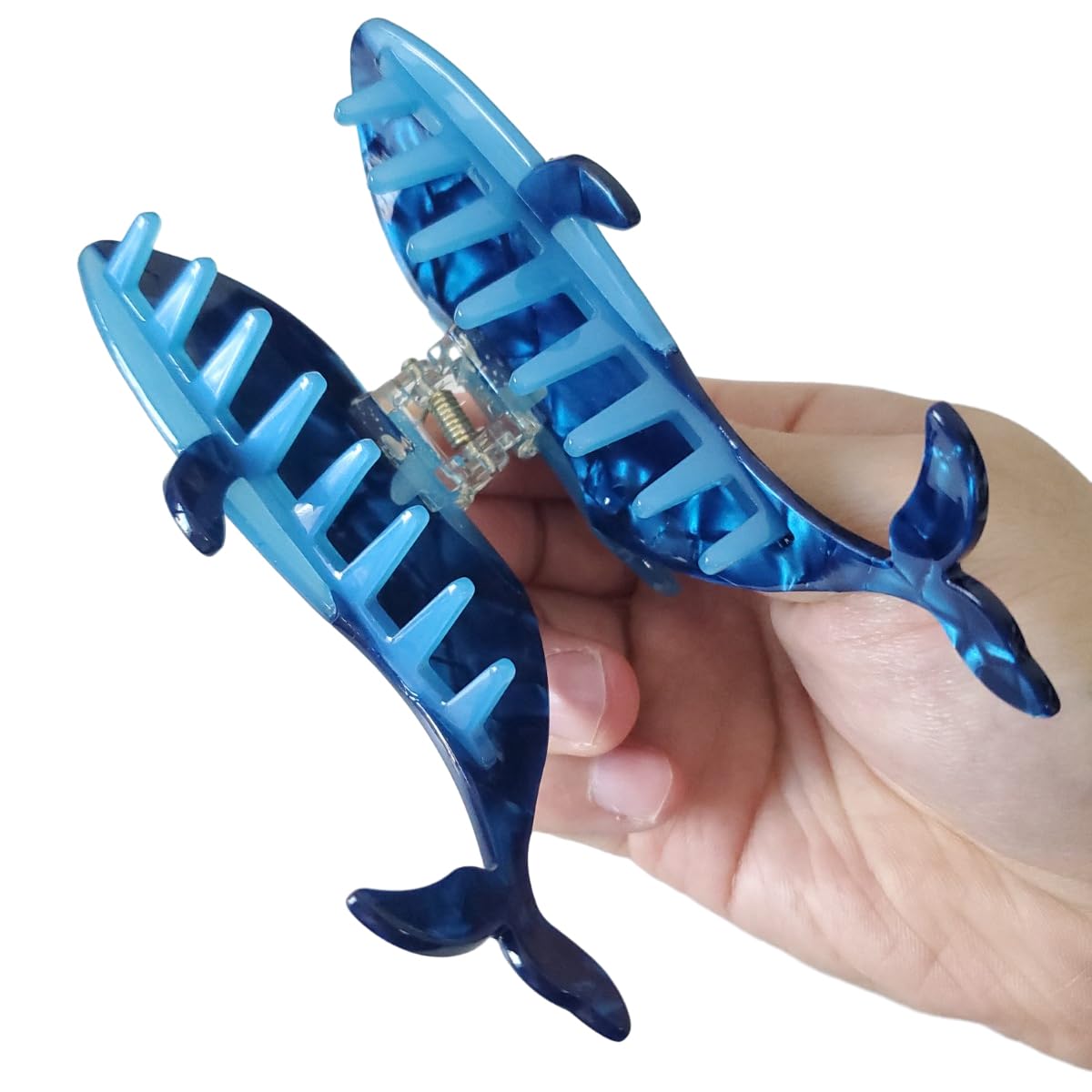 Blue Whale Shark Claw Clip,Acetate Hair Clip,Small Hair Clips for Women