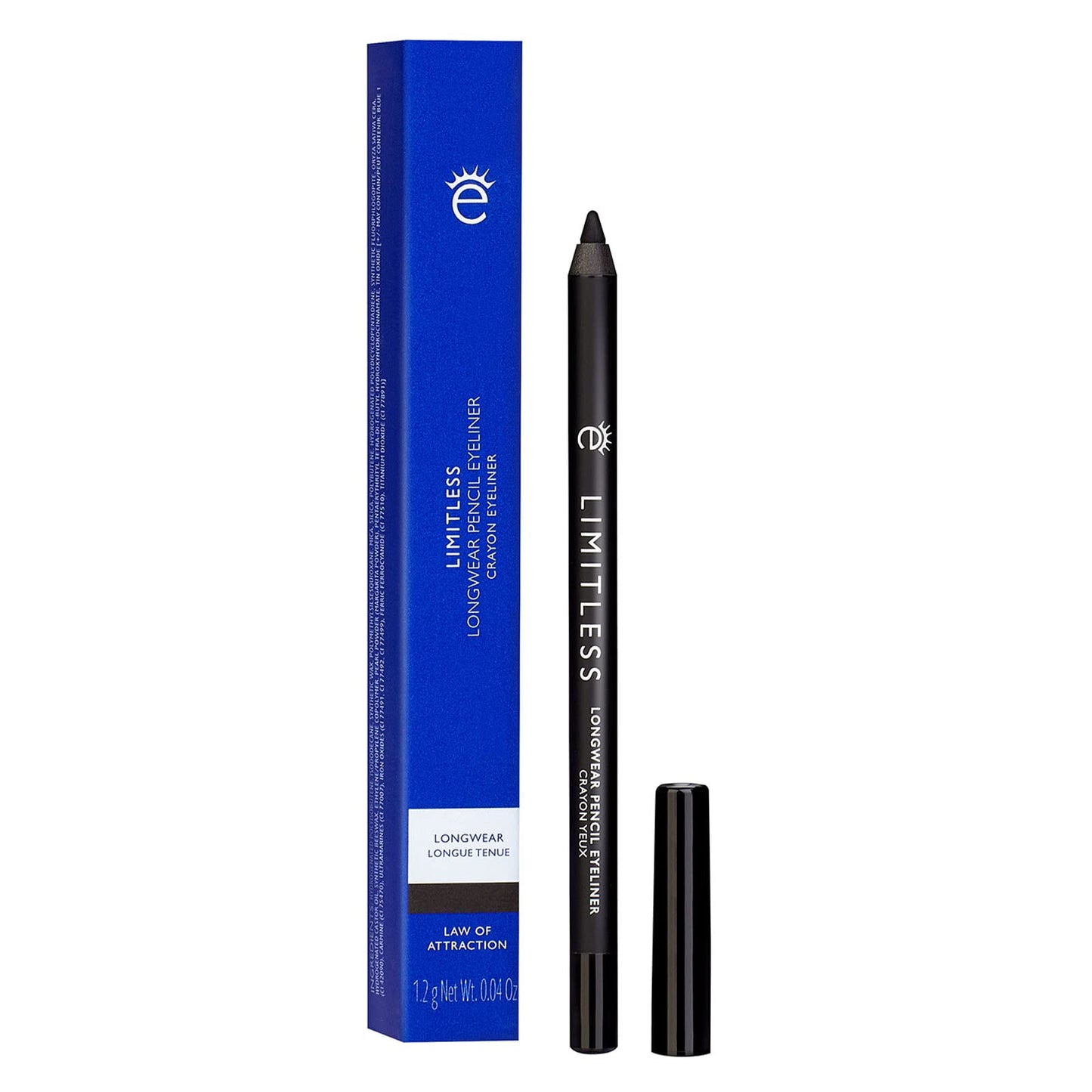 Eyeko Limitless Long-Wear Pencil Eyeliner - Law of Attraction Jet Black - Waterproof Creamy Vegan Formula 0.5g