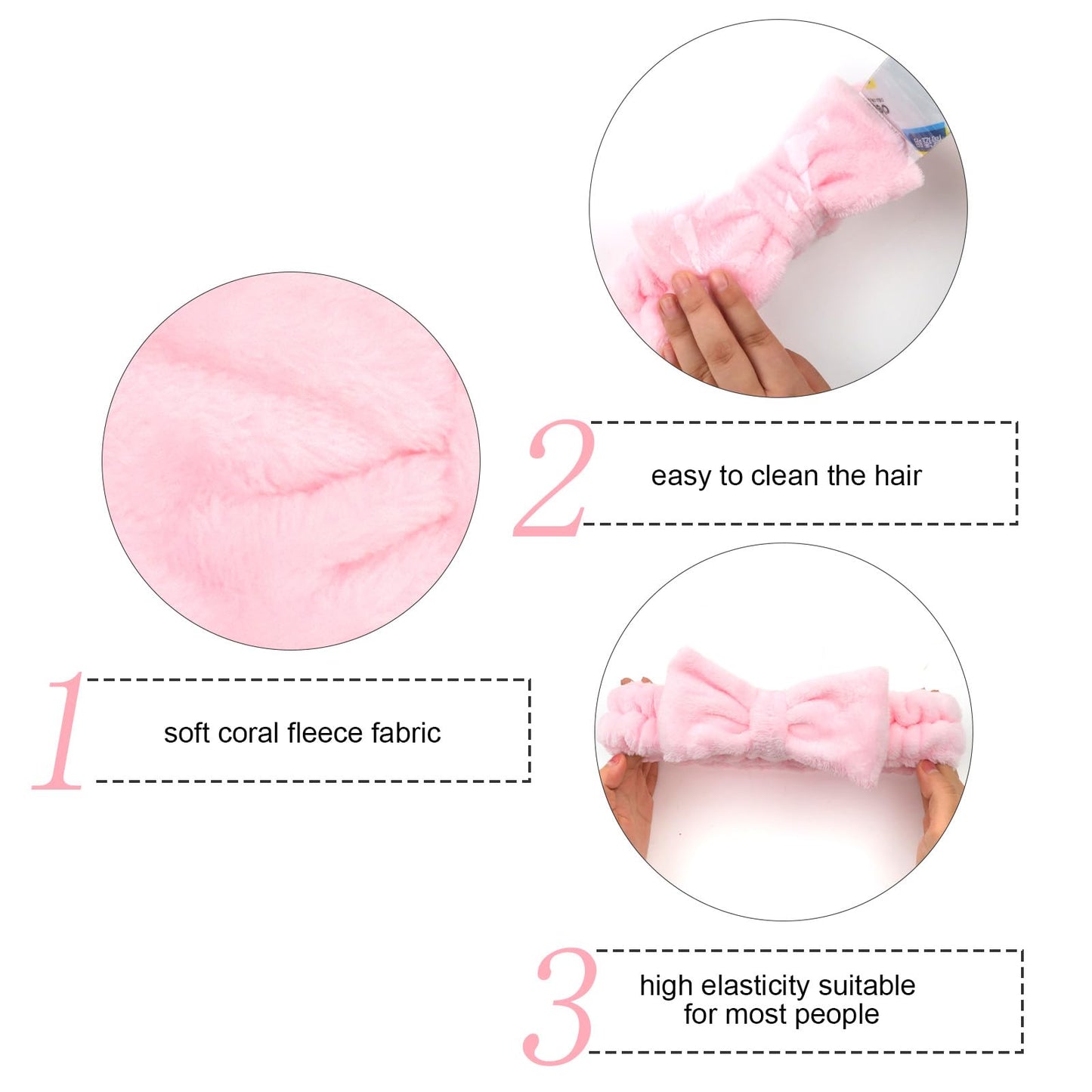 Semato 8 Pcs Bachelorette Party Favors Set Bride Spa Headband 1 Pack Bride White Headband and 7 Pcs Bridesmaid Pink Headband Skincare Headbands for Women Cute Bow Head Bands Party Supplies