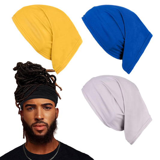 Leeven Mens Bonnet 4 Pcs Sleep Shower Cap Long Hair Dread Loc Cap Long Braid Cap Loc Socks Elastic Dreadlock Tube For Men Woman