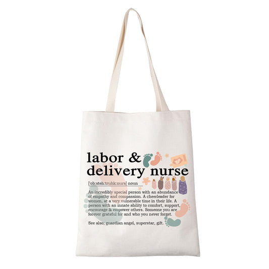 XYANFA L&D Nurse Makeup Bag Labor And Delivery Nurse Cosmetic Bag L&D Nurse Gift Lifeline Gift Nicu Nurses Week Gift (labor & delivery nurse noun Tote Bag)