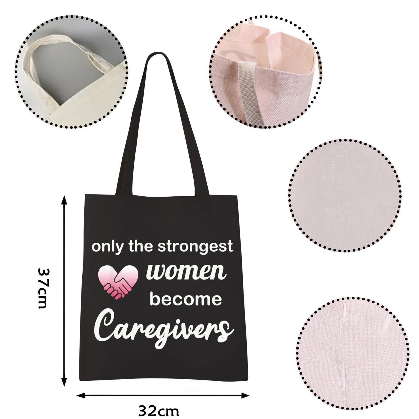 VAMSII Caregiver Tote Bag, Large, Strongest Caregiver Tote, Canvas, Marble Print, Women Caregivers Tote, Open Top, Lightweight, Machine Wash, Tote Bag