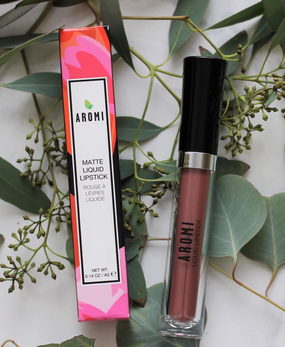 Aromi Woodsy Rose Matte Liquid Lipstick, Sepia Rosewood Lip Color, Vegan and Cruelty-free, Long-lasting Lipstick, Handmade (Woodsy Rose)