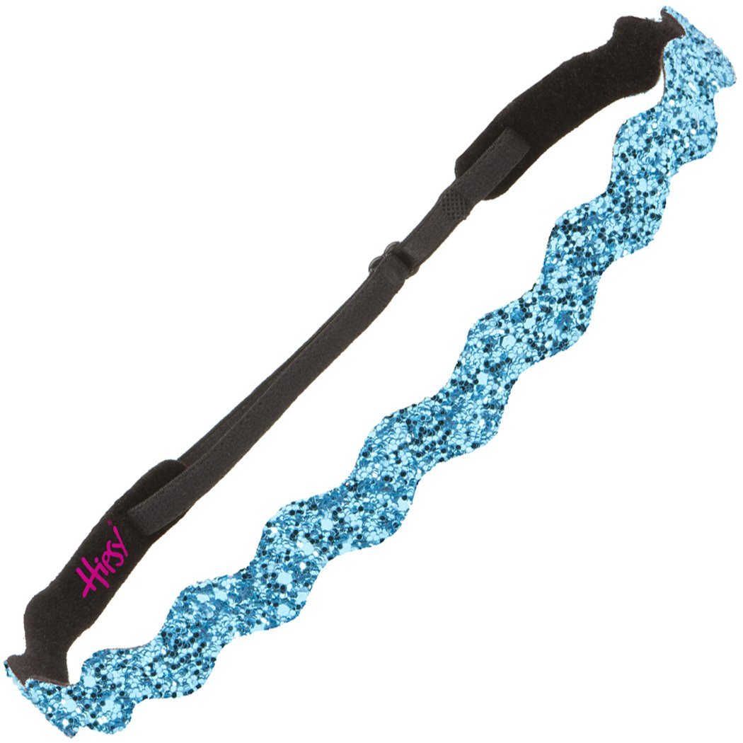 Hipsy Girl's Adjustable NO SLIP Bling Glitter Wave Headband Gift Packs (Wave Purple/Peacock/Teal 3pk)