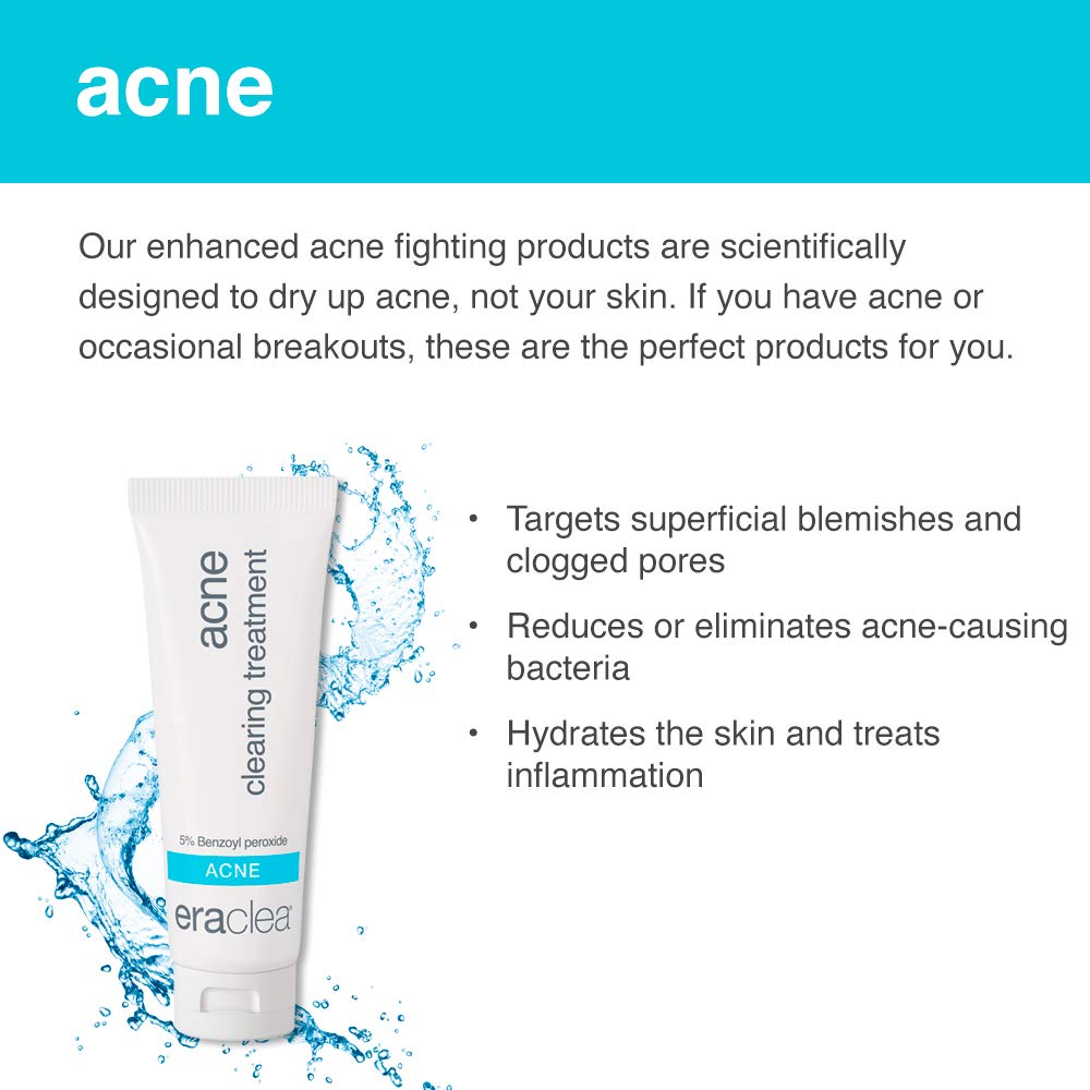 eraclea Acne Clearing Treatment, Acne Spot Treatment and Blackhead Remover with Salicylic Acid, Allantoin and Benzoyl Peroxide, Minimizes Pores, Clears Acne and Alleviates Redness (1 fl oz)