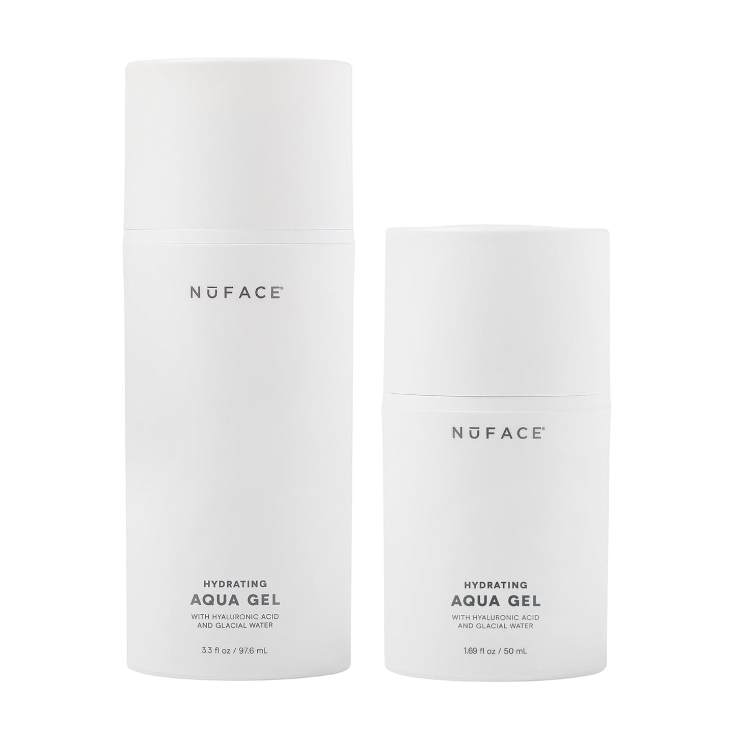 NuFACE Aqua Gel Activator - Microcurrent Conductive Gel & Activator Powered by IonPlex & Hyaluronic Acid to Enhance Results of NuFACE Facial Device - Improves Skin Radiance - 2 Pack (3.3 oz & 1.69 oz)