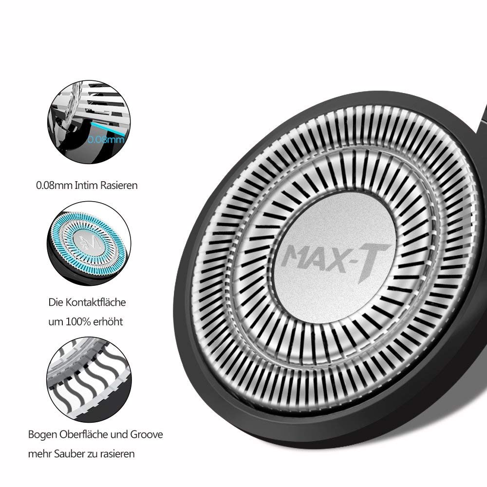 MAX-T Corded and Rechargeable Cordless Electric Shaver with Pop-Up Trimmer (Included Original Rotary Shaver Replacement Head and Wall Adapter)