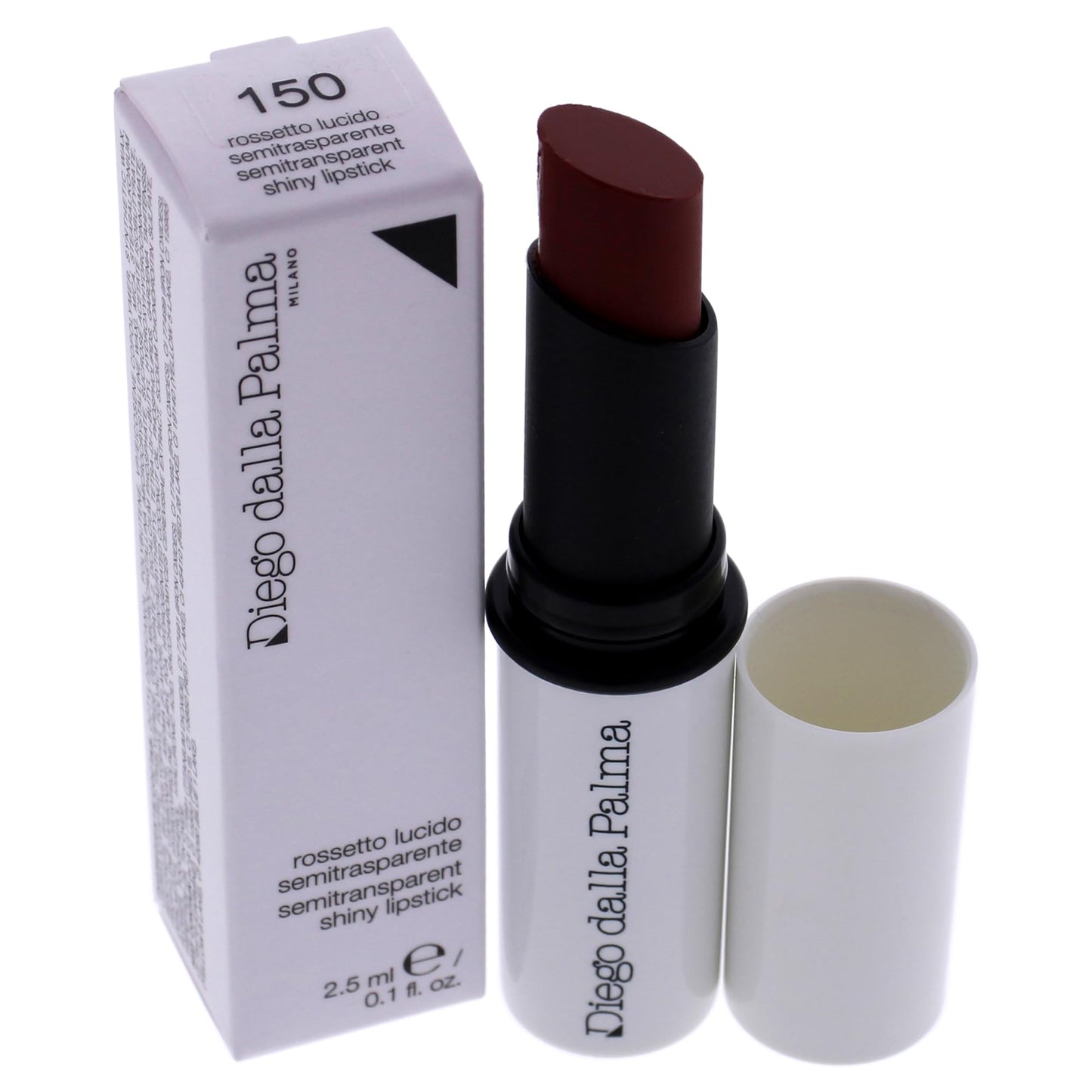 Diego Dalla Palma Semi-Transparent Shiny Lipstick, 150/Bordeaux, 0.1 Fl Oz