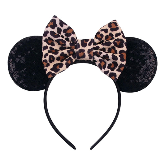 JOYFISCO Mouse Ears Headbands Shiny Bow Mouse Ears Headband Glitter Party Princess Decoration Cosplay Costume for Women Girls