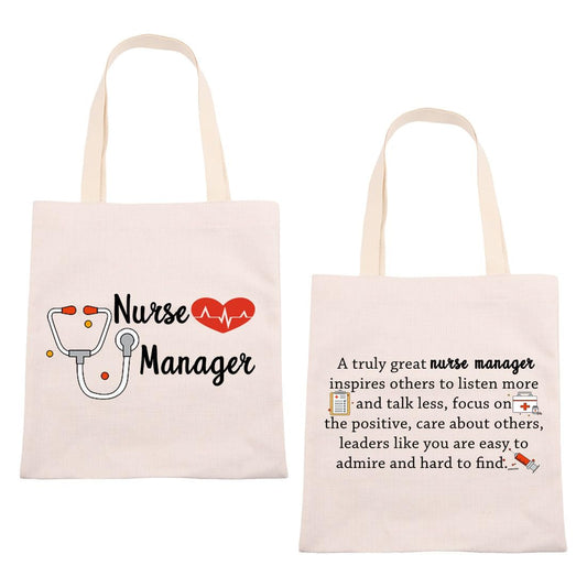 VAMSII Nurse Manager Gifts for Women Makeup Bag Thank You Gift For Nurse Manager Appreciation Gift Nurse Manager Travel Cosmetic Bag (Tote bag)