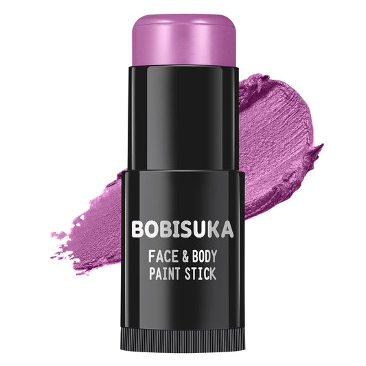 BOBISUKA Purple Face Body Paint Stick, Cream Blendable Eye Black Sticks for Sports, Waterproof Facepaints Foundation for Halloween Special Effects Ursula Widowmaker Dabi Cosplay Costume Parties SFX Makeup Kit