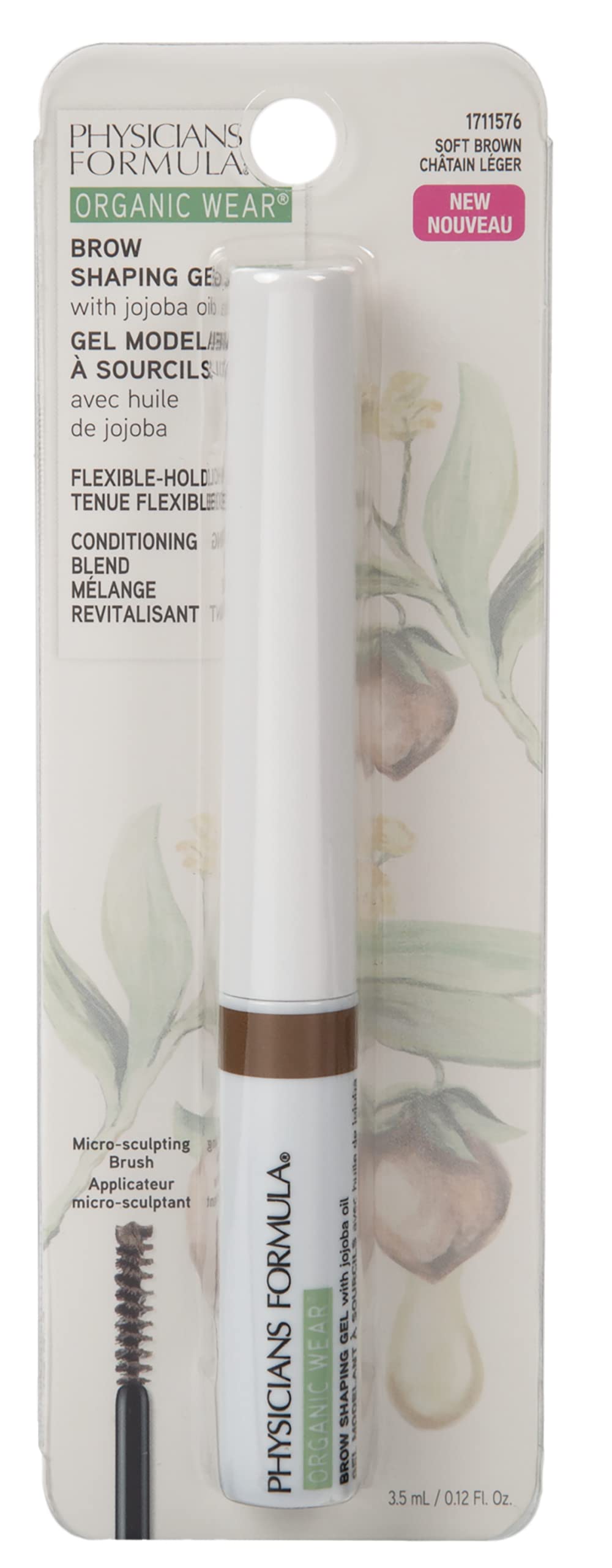 Physicians Formula Organic Wear Brow Gel, Soft Brown, 0.12 Fl Ounce