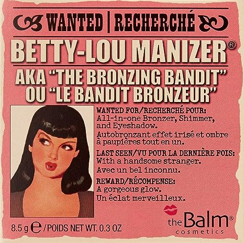 theBalm, Manizer Beauty Kit, Translucent Pressed Matte Shimmer Mary Skincare Cheeks Face Powder Lightweight Palette Makeup for Women - Betty Lou