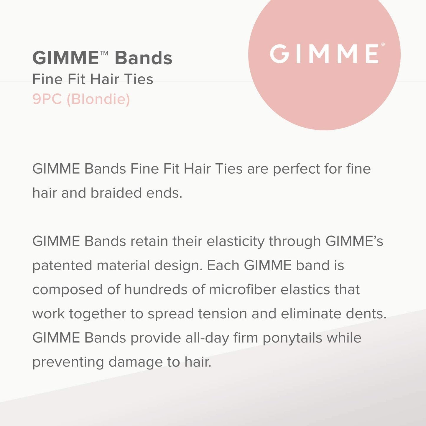 Gimme Beauty - Fine Hair Ties - Blondie - Seamless, No Break Microfiber Elastic Hair Ties - Firm Yet Gentle Hair Accessories with All Day Hold + No Snagging, Dents, or Breakage (12 Count)