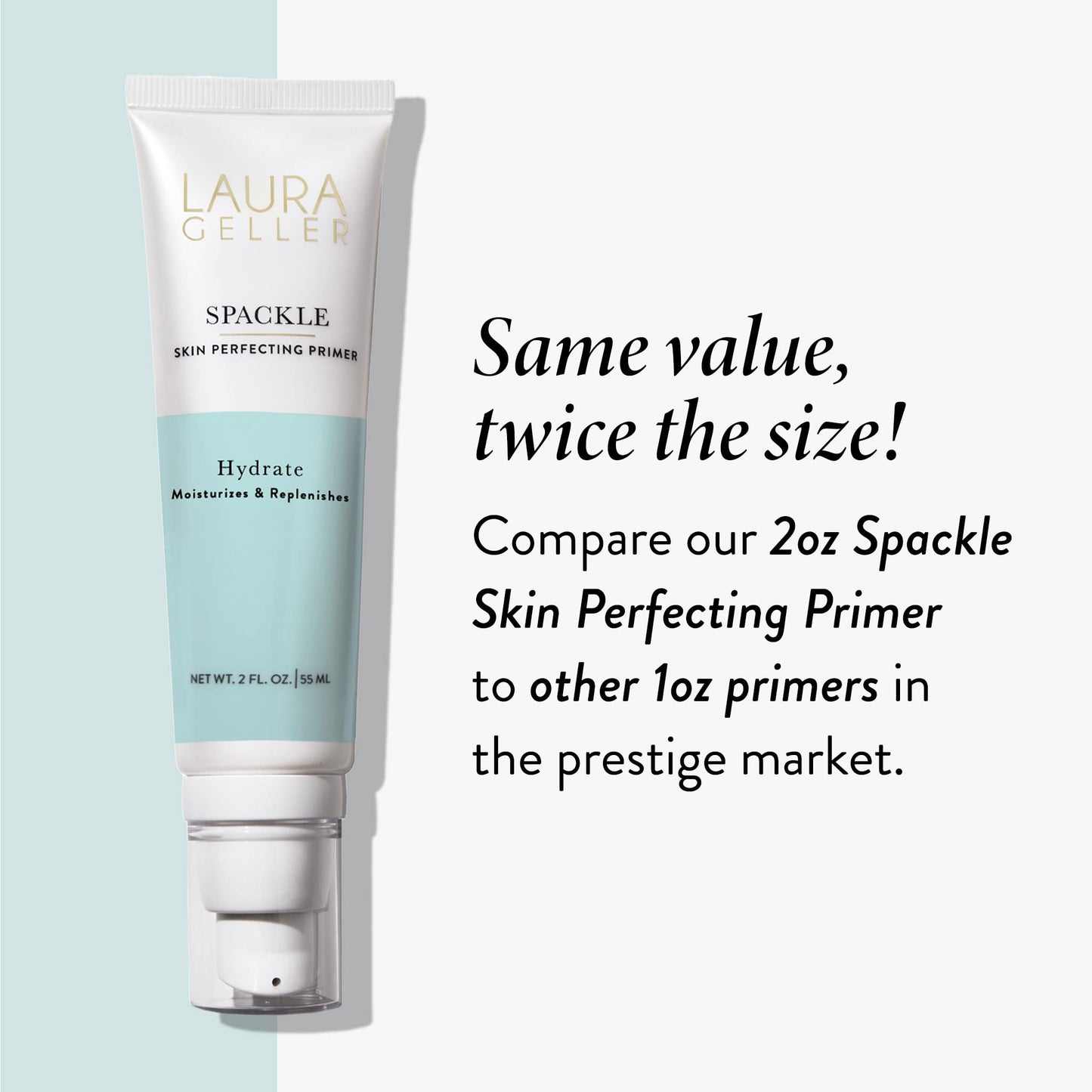 LAURA GELLER NEW YORK Spackle Super-Size Makeup Primer with Hyaluronic Acid, Hydrate + Airbrush Kabuki Brush