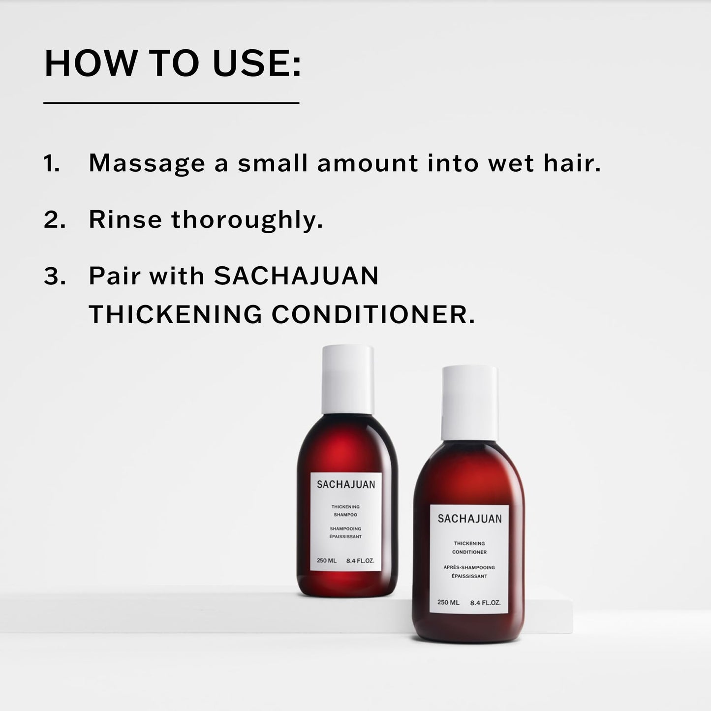 SACHAJUAN Thickening Hair Shampoo, Volumizing, Heat & UV Protectants, Shine & Smooth Volume, Paraben-Free, 3.4 fl oz