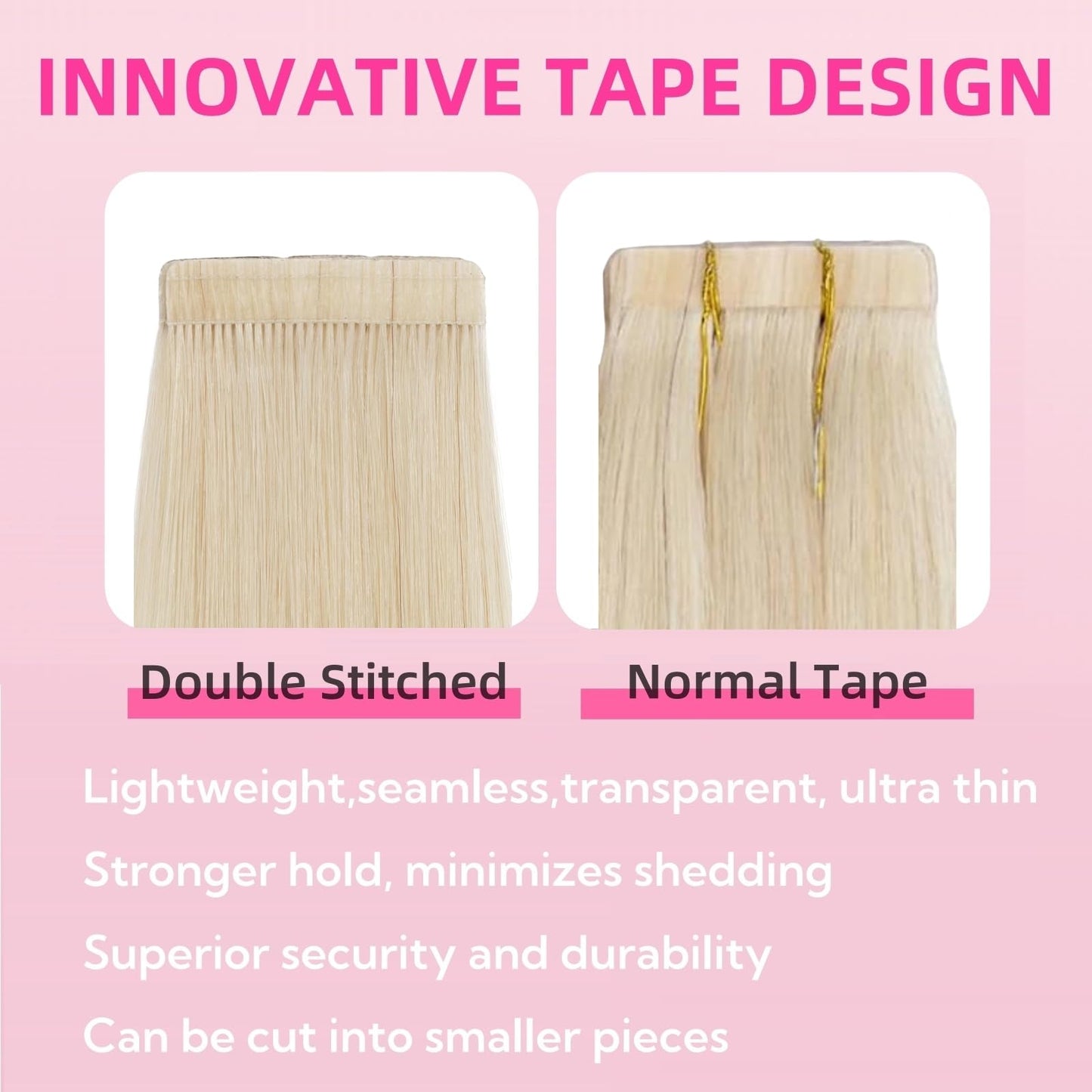 FUOTONBUTY Tape in Hair Extensions Human Hair Balayage Caramel Blonde to Bleach Blonde 12 inch 20 pcs/40g Double Stitched Real Human Hair Extensions Lightweight Invisible Thick Ends