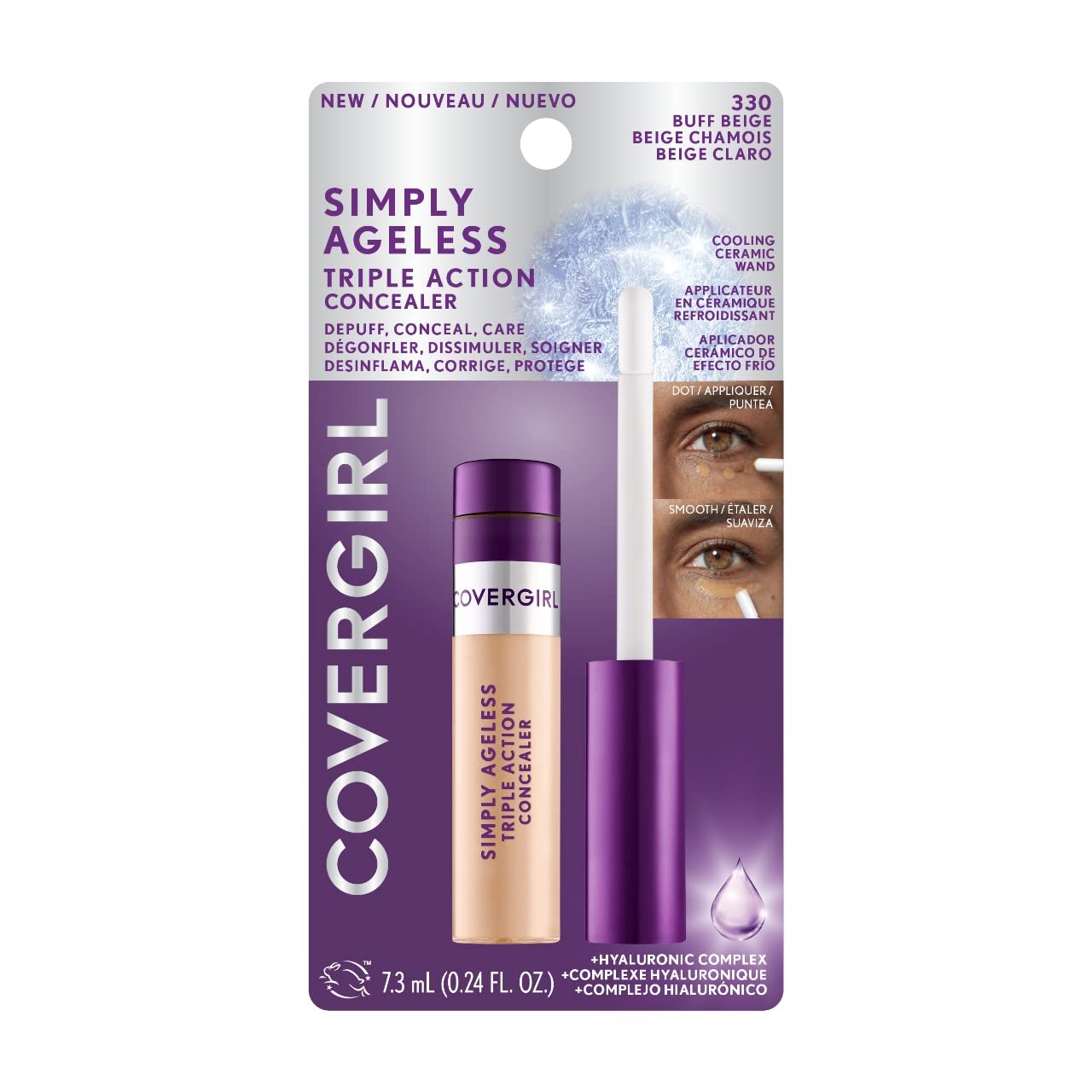 COVERGIRL Simply Ageless Triple Action Concealer, Buff Beige, Pack of 1