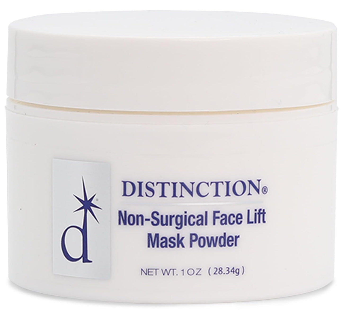 Distinction Non-Surgical Face Lift Mask Powder | Antiaging Mask to Tighten & Tone Skin | Contains Vitamin E for Radiant Younger Skin (1 Oz)