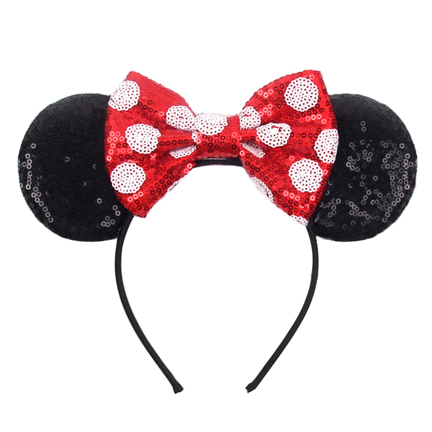 JOYFISCO Mouse Ears Headbands Shiny Bow Mouse Ears Headband Glitter Party Princess Decoration Cosplay Costume for Women Girls