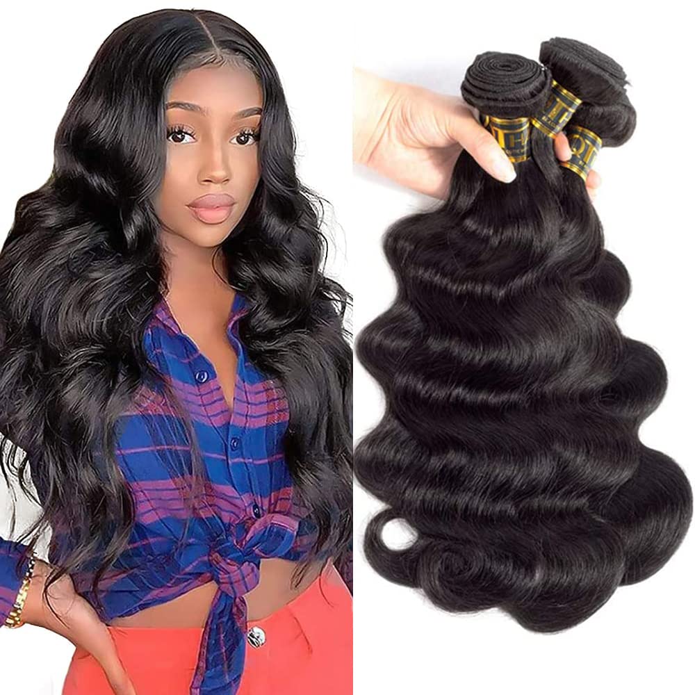 QTHAIR 14A Brazilian Virgin Hair Body Wave Remy Human Hair 3 Bundles Weaves 18 18 18 inch 300g 100% Unprocessed Brazilian Body Wave Hair Weaving Natural Color